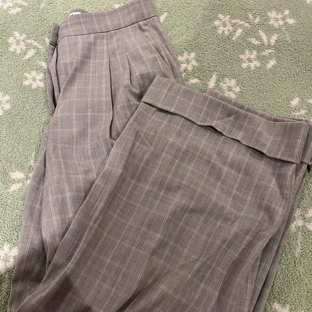 Sunday Best Gray Plaid Wide Leg Pants